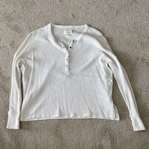 Aerie Cream Waffle Knit Top